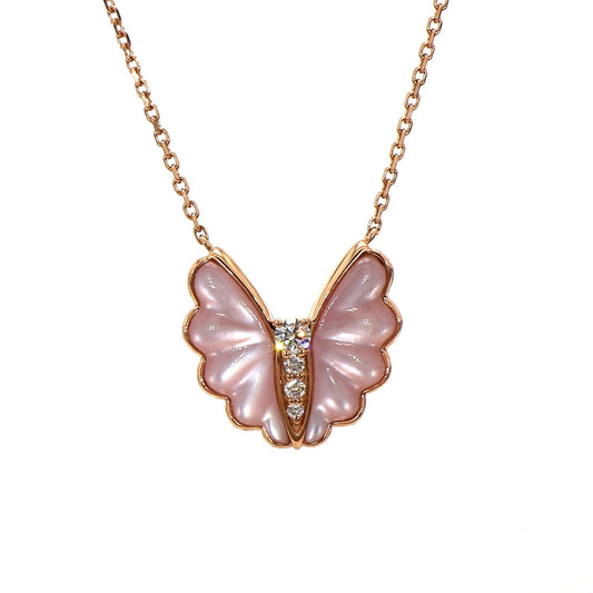 Rose Quartz and Diamond Pendant