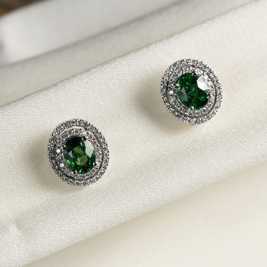 Tsavorite and Diamond Earrings