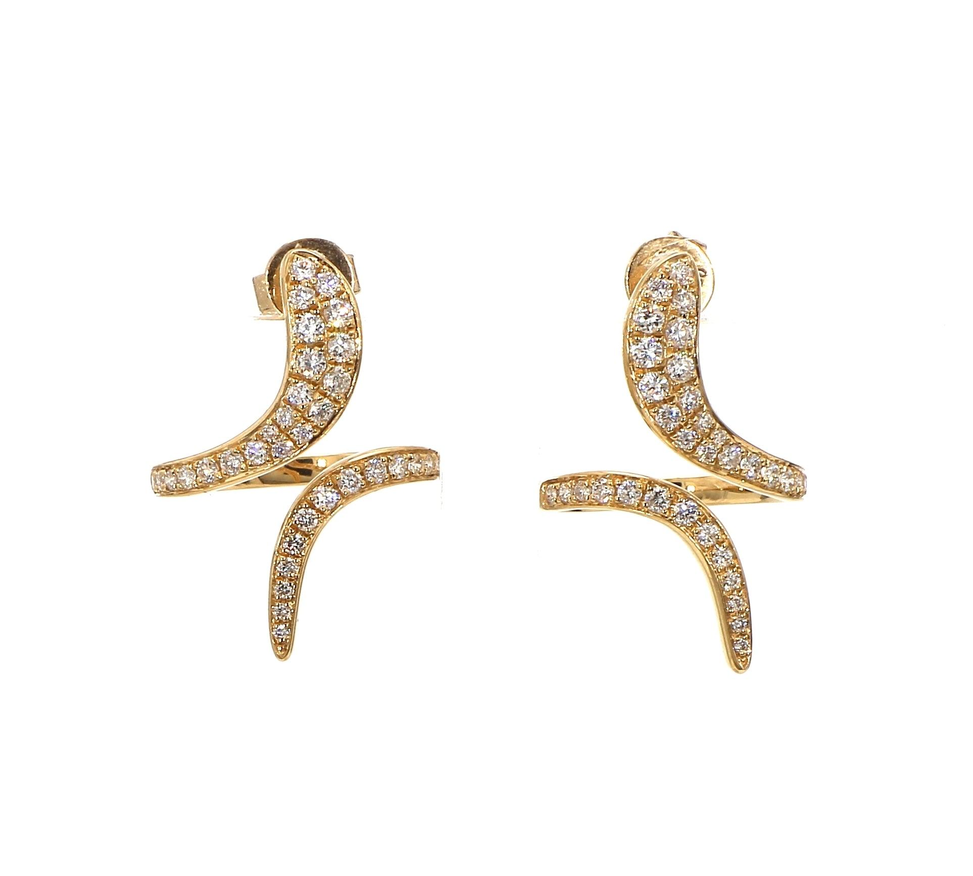 Yellow Gold and Diamond Earrings