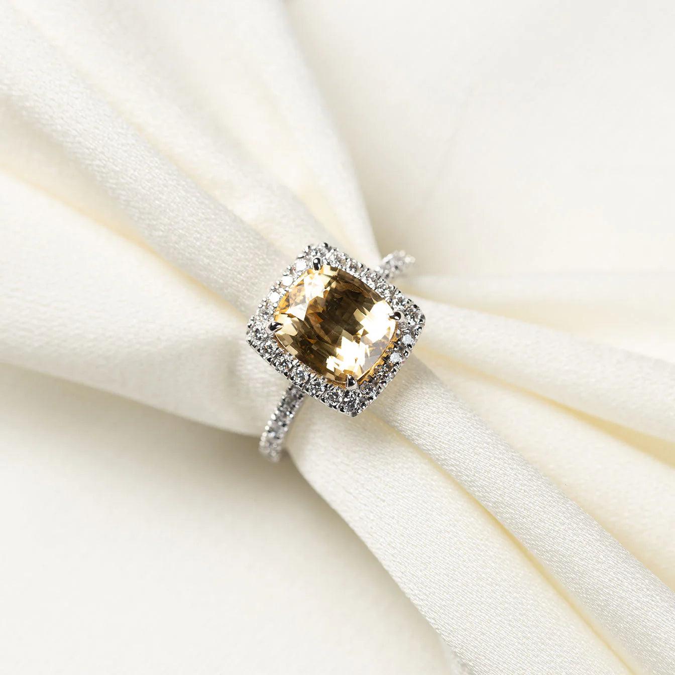 Yellow Sapphire Diamond Ring